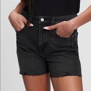Gap High Rise Black 5” Tall Denim Shorts